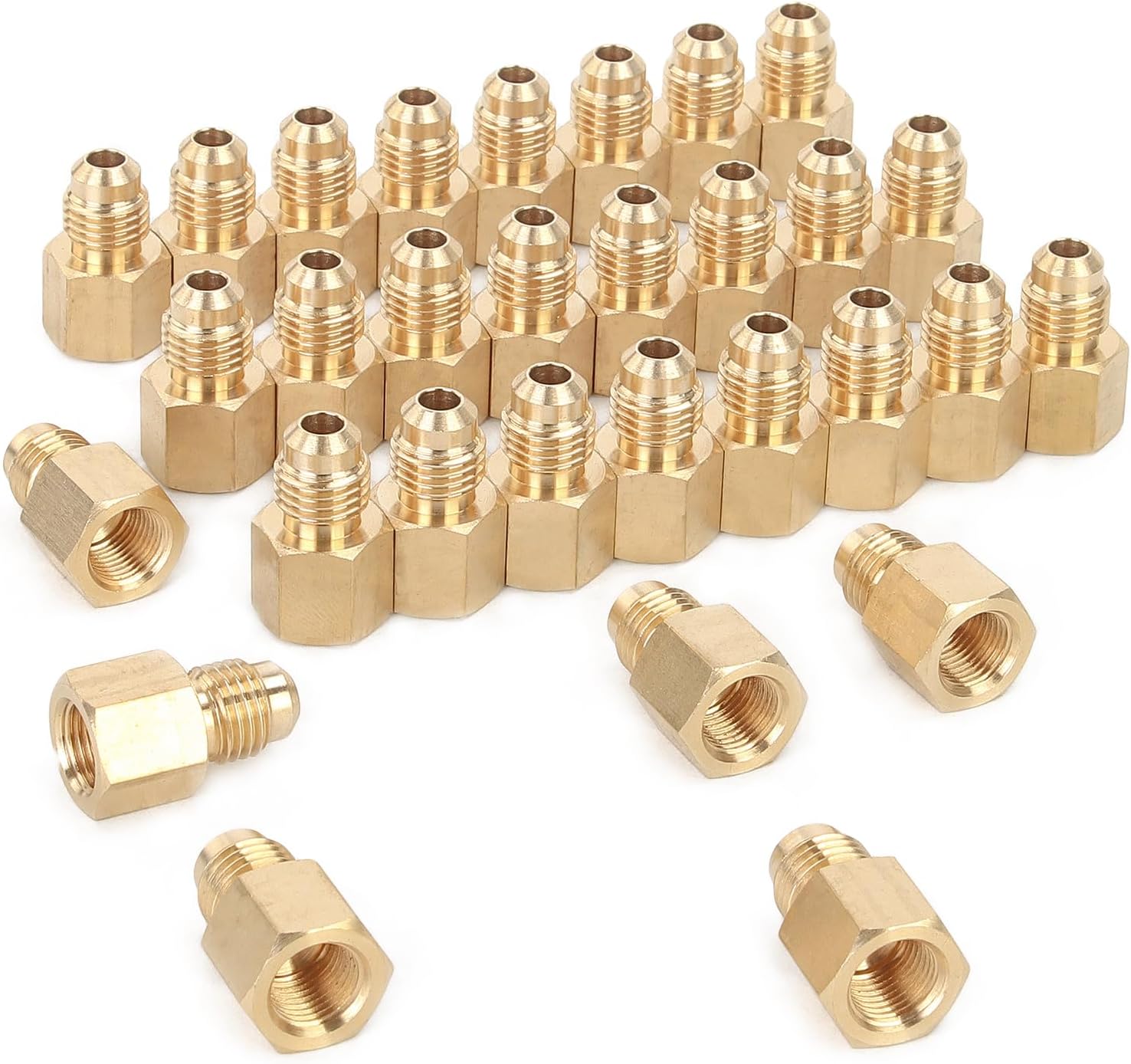 LTWFITTING Brass 45 Degree Flare 1/4" OD x 1/8" Female NPT Connector/Adapter Fitting(Pack of 30)