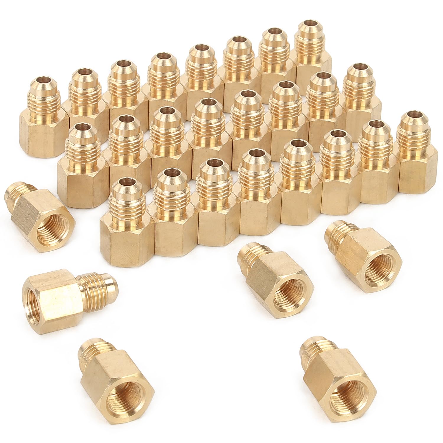 Aazon.co: JUWO 3/8 ale Flare x 1/4 NPT Feale Brass Tube Fitting