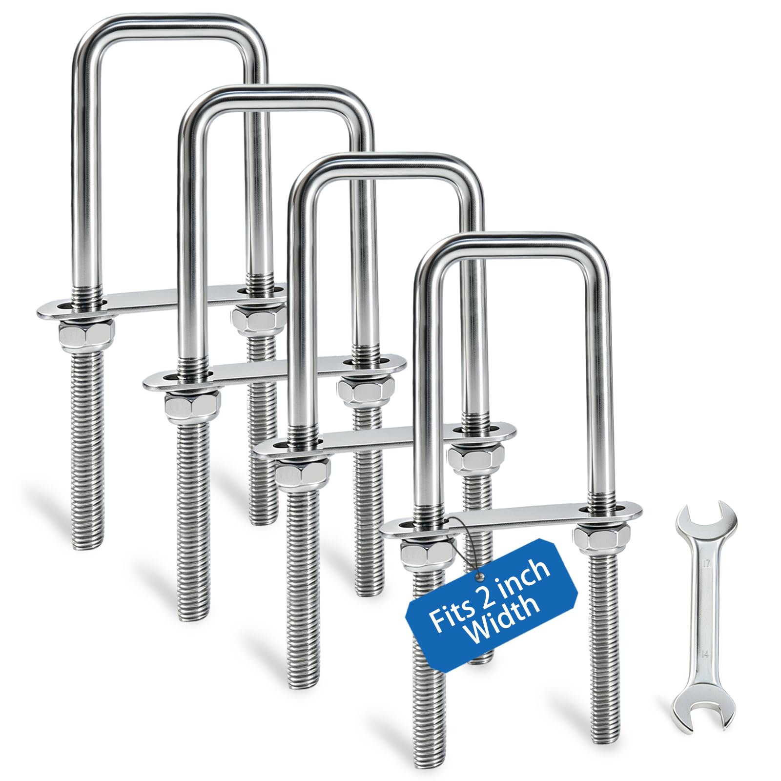 M10 Stainless Steel U-Bolts - 4 Sets -1