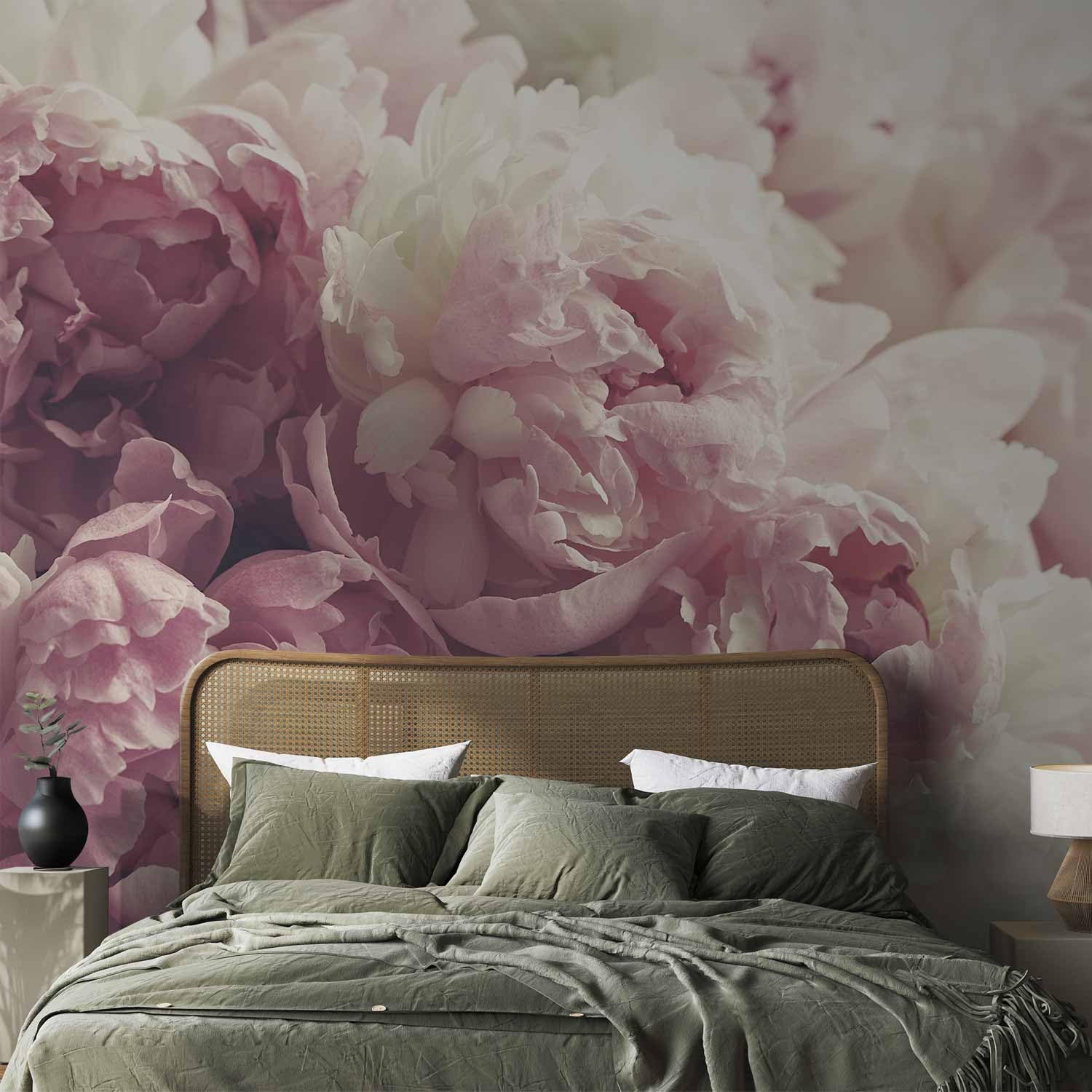 murando - Carta da Parati Moderna Spessa per Cameretta, Peonia, 400x280 cm | Fotomurali in TNT, Spessore Maggiore, Decorazione da Muro XXL, Carte da Parati Moderne, Fiori, Rosa, Produzione Europea