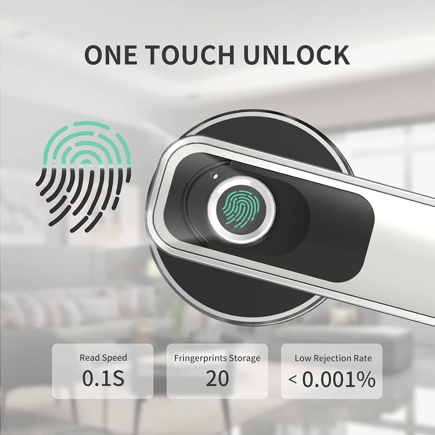Get Discount Offer Geek Smart Fingerprint Door Lock - Biometric Door Knob Keyless Entry Door Locks for Homes/Apartments/Office/AirBnB/Hotels (Silver)