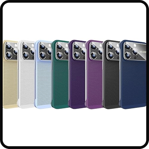 Miniatura 5 de Funda para teléfono con disipación de calor galvanoplastia, transpirable, protección anticaídas, gran ventana, sin bordes, para iPhone 141312 ProMax