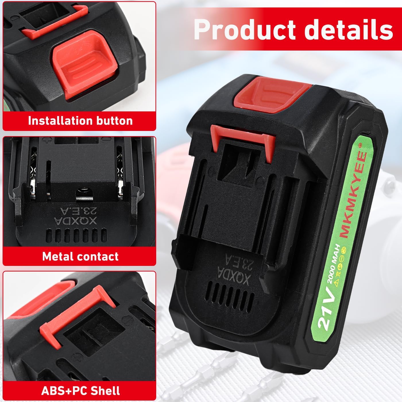 21v Lithium Battery - 2.0 Ah Battery with Charger Cord Compatible for Mini Chainsaw - Image 2