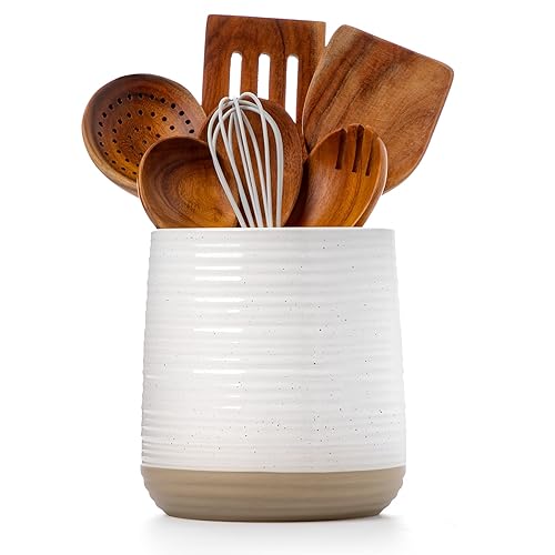 6.8" Large Ceramic Kitchen Utensil Holder - Utensil Holder for