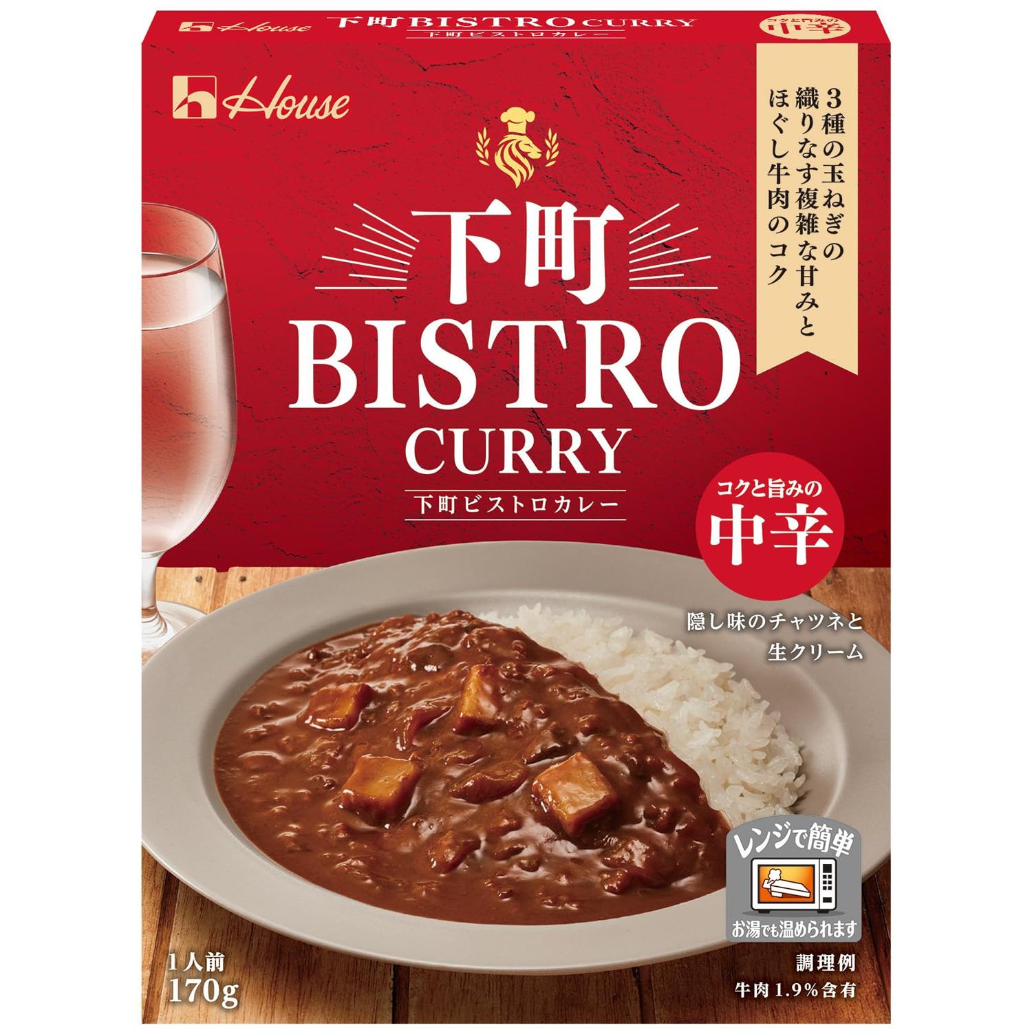 ハウス 下町BISTRO 中辛カレー レンジで温め