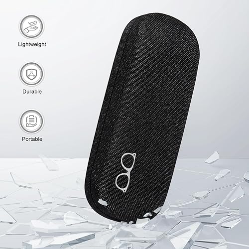 Miniatura 2 de YOSE Casos duros unisex de las gafas de la cáscara, caso protector para los vidrios, caja grande de los vidrios de las telas de lino