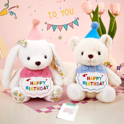 Miniatura 6 de Glow Guards - Oso de peluche de feliz cumpleaños de 11 pulgadas, oso de peluche suave, regalo de cumpleaños para niños, oso de peluche blanco