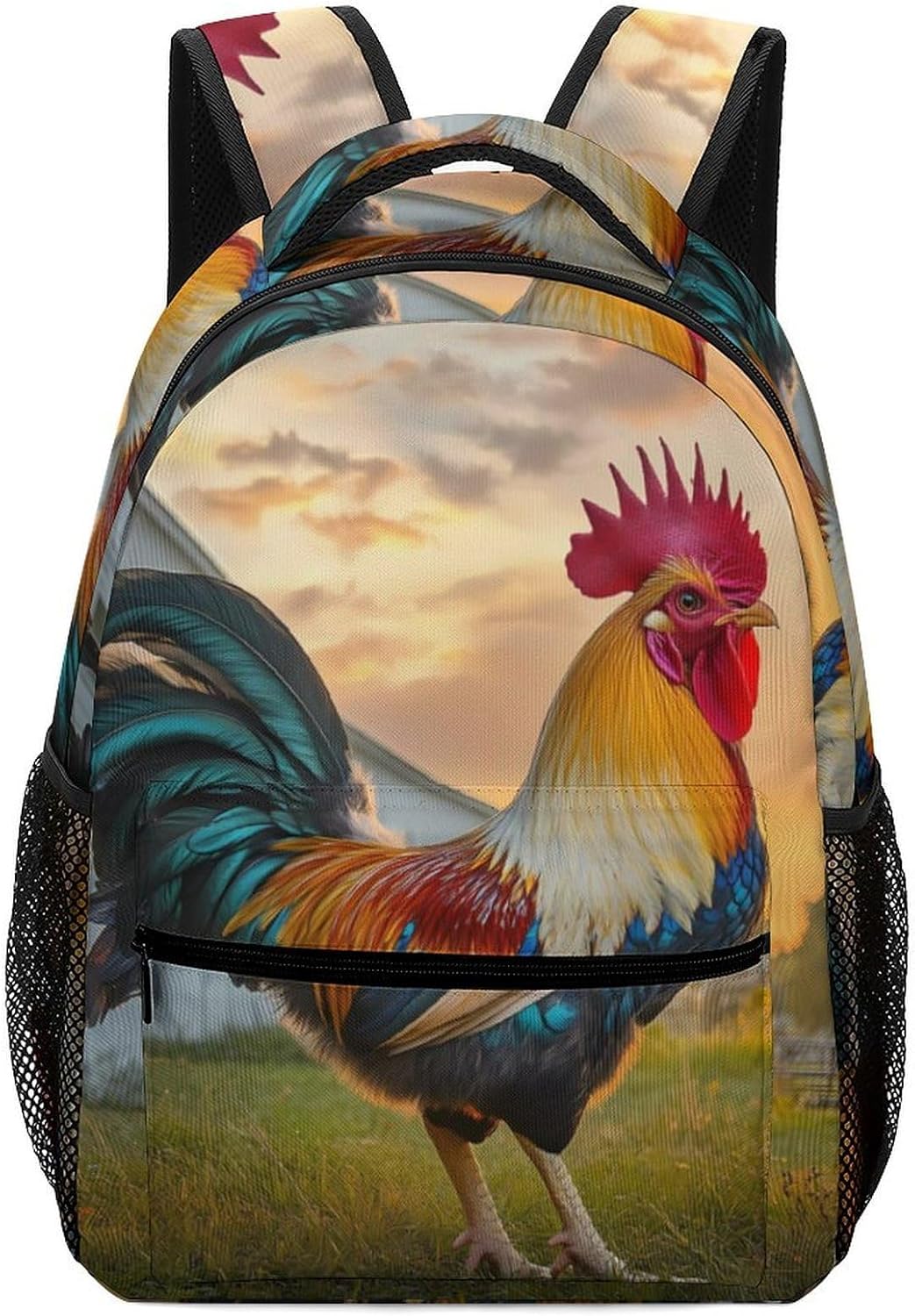 Rooster Farmhouse Laptop Backpack Lightweight Travel Daypack Shoulder Bag for Men Women