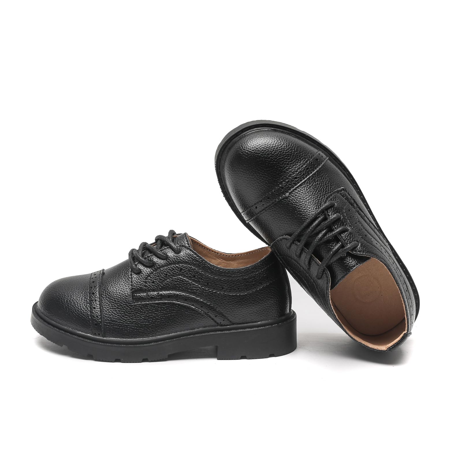 DADAWEN Jungen Anzugschuhe Schule Uniformschuhe Schnürhalbschuhe