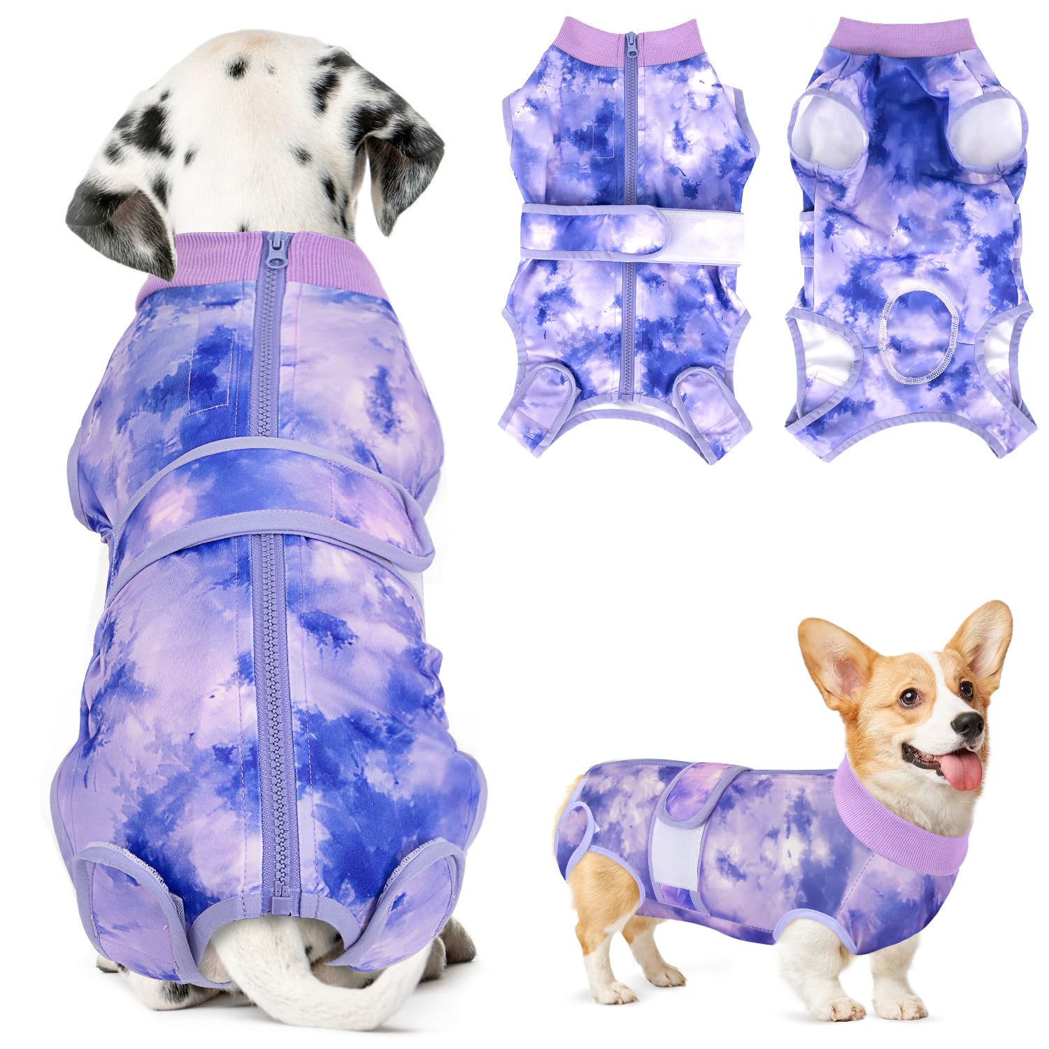 SlowTon Dog Surgery Recovery Suit, Anti-Licking Puppy Medical Onesie with Zipper, Surgical Bodysuit Abdominal Wounds Protector, Professional Cone Collar Alternative for Female and Male Dog โ image 1