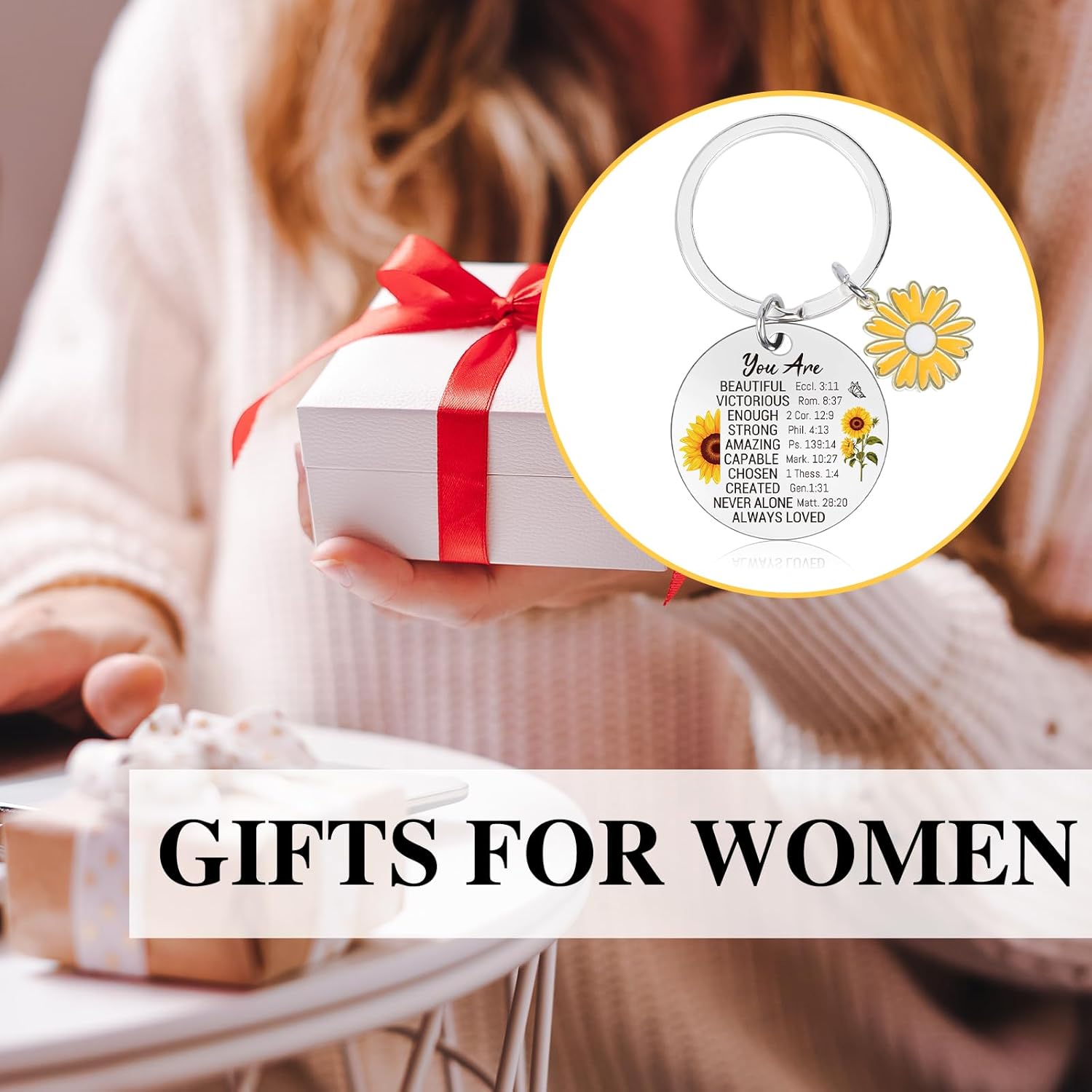 Christian Gifts Keychain for Women, Inspirational Bible Verse Religious Faith Gift for Girls Sister Mum Friend - Image 5