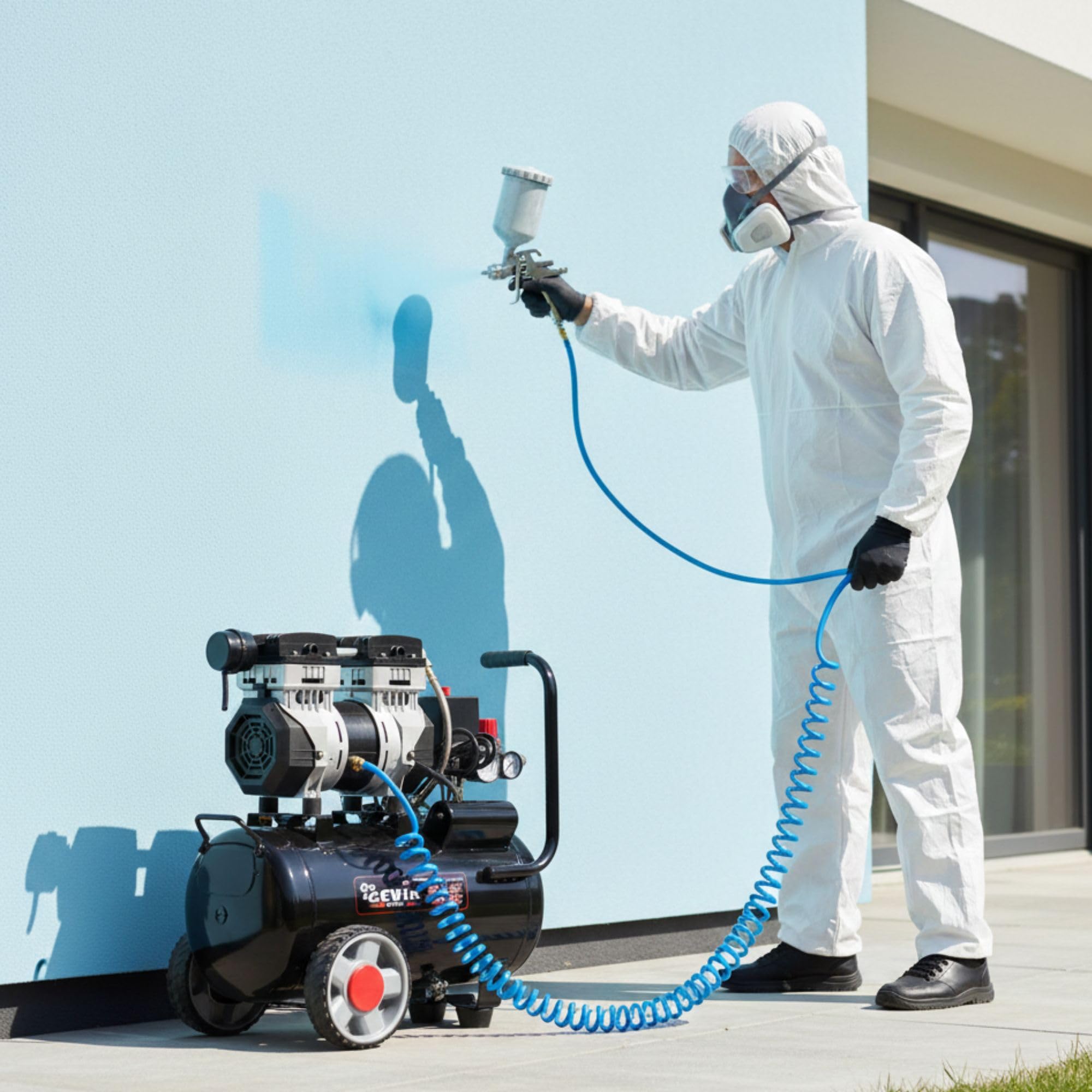 CEVIK PRO CA-PRO25SILENC Compressore Aria Silenzioso 25L 1.5HP 150 l/min 8 Bar Senza Olio Portatile Doppia Uscita