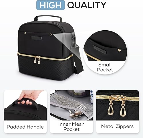 Miniatura 5 de TOURIT Lonchera con aislamiento térmico de doble cubierta para mujeres y hombres, color camello