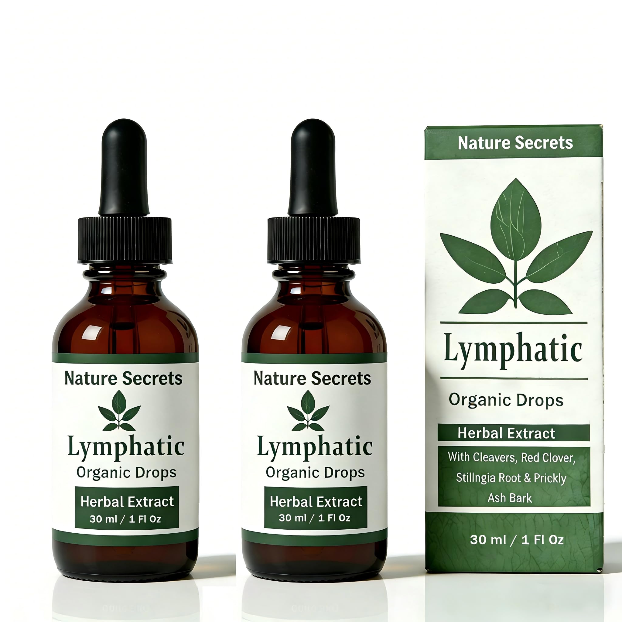 Nature Secrets Lymphatic Drainage Drops, with Stillingia Root, Cleavers, Prickly Ash, Red Clover, for Lymphatic Support and Digestive Comfort, Plant-Based Herbal Extract, Alcohol-Free, Non-GMO, 60 ml