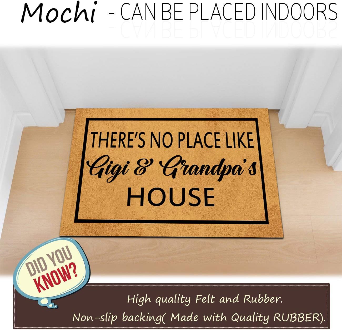 Funny Doormat for Indoor Outdoor - There's No Place Like Grandpa's House Funny Front Door Mat Welcome Mat Entrance Floor Mat Non Slip Mats Indoor Outdoor Rug 23.6 in(L) by 15.7 in(W)