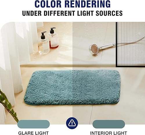 Miniatura 4 de TECHMILLY Alfombras de baño súper suaves, absorbentes, gruesas, antideslizantes, de secado rápido, lavables a máquina, para suelo de baño, bañera y