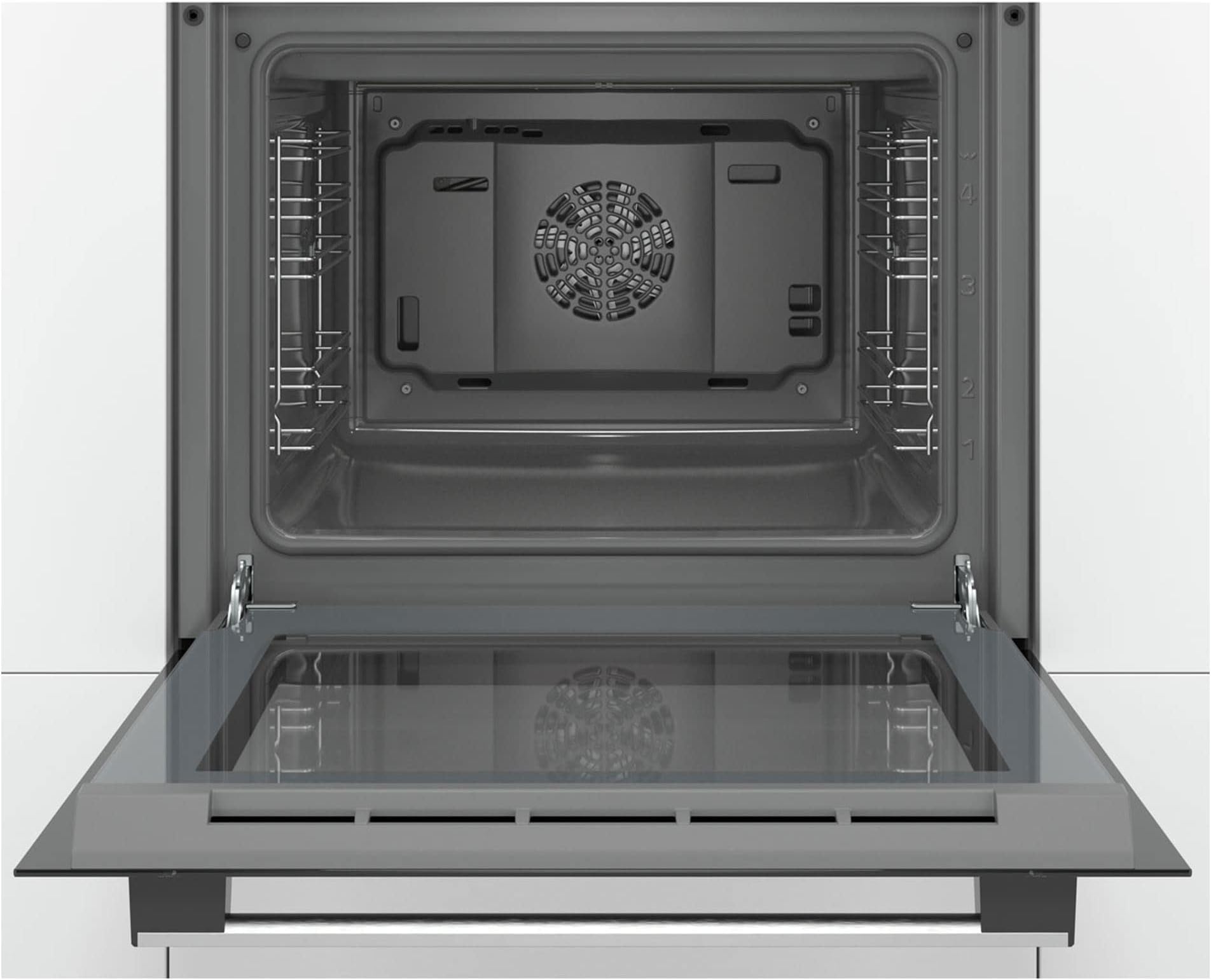 Bosch Serie 2 HHF113BR0B Stainless Steel Single Electric Oven with A Energy Efficiency, 66 Litre Capacity, Electronic Clock Timer And Enamel Interior