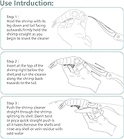 Vista 6 de Luvan Herramienta de diseño de camarones, Deveiner de camarones con hoja afilada de acero inoxidable y mango antideslizante, herramienta para pelar