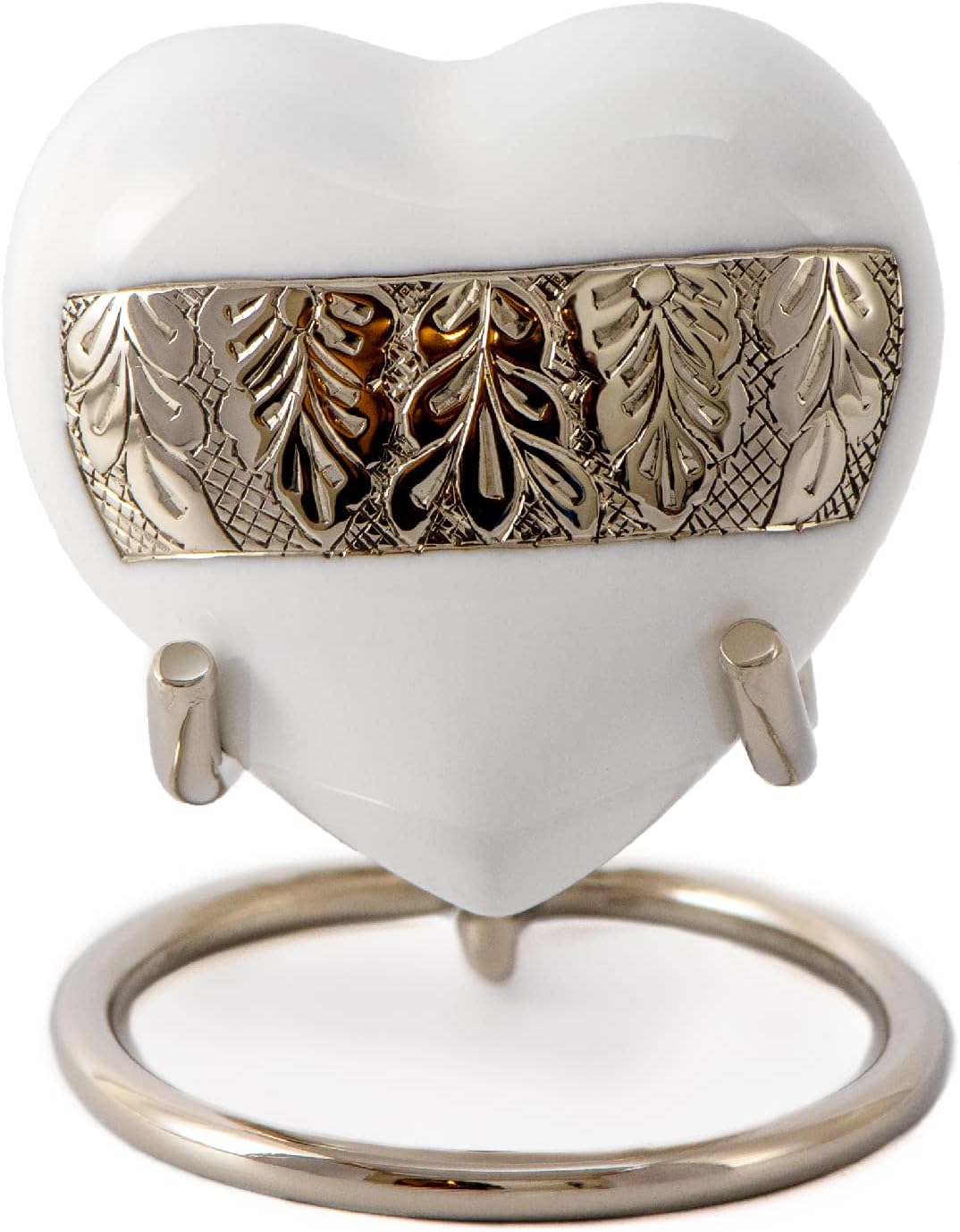 Urn for Ashes Funeral Memorial Cremation Keepsake Love Urns Decorative Brass Heart with Stand (Blue Bird, 3") RHM03-12