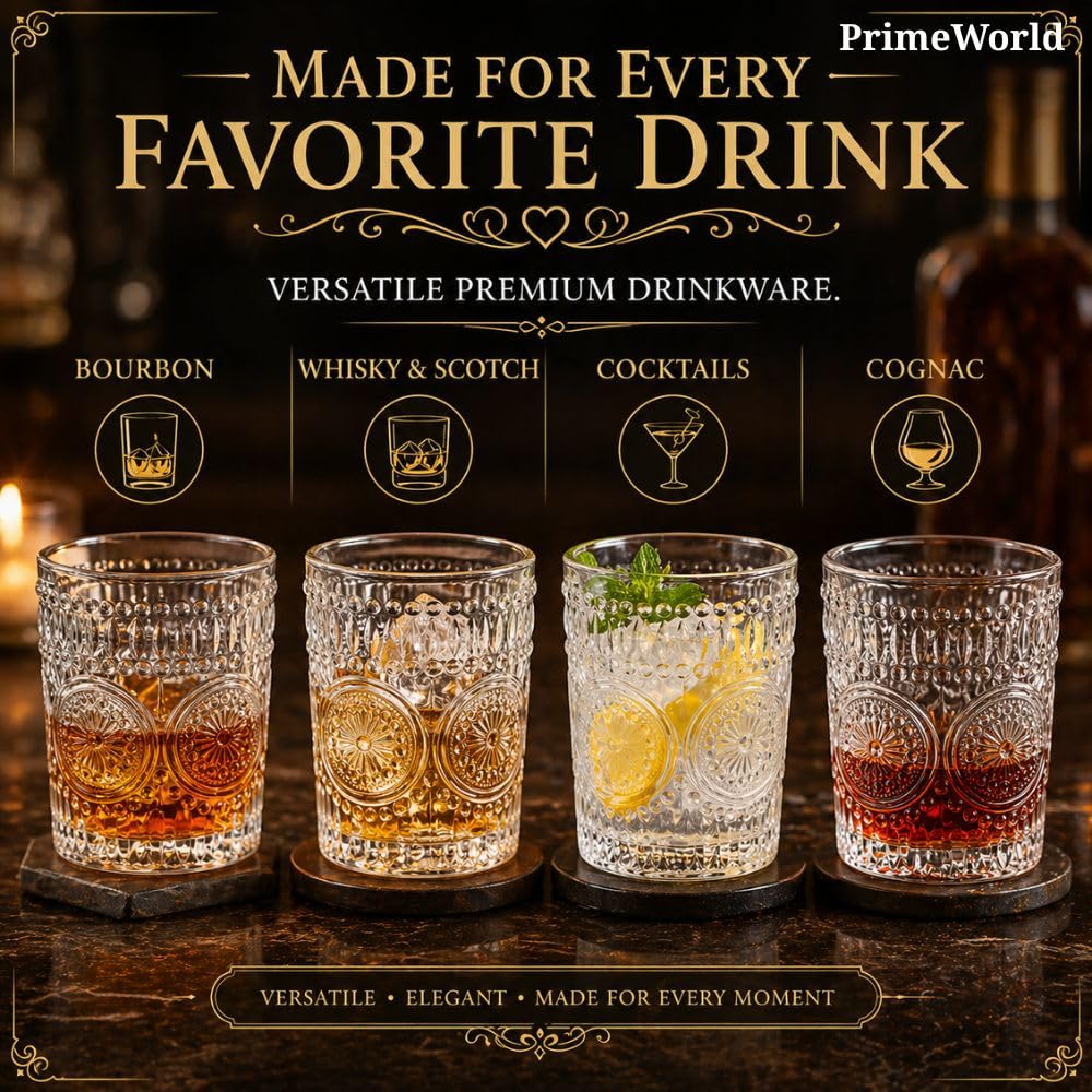 Crystal Whiskey Glasses - Set of 6 -5 Crystal Whiskey Glasses - Set of 6 -5