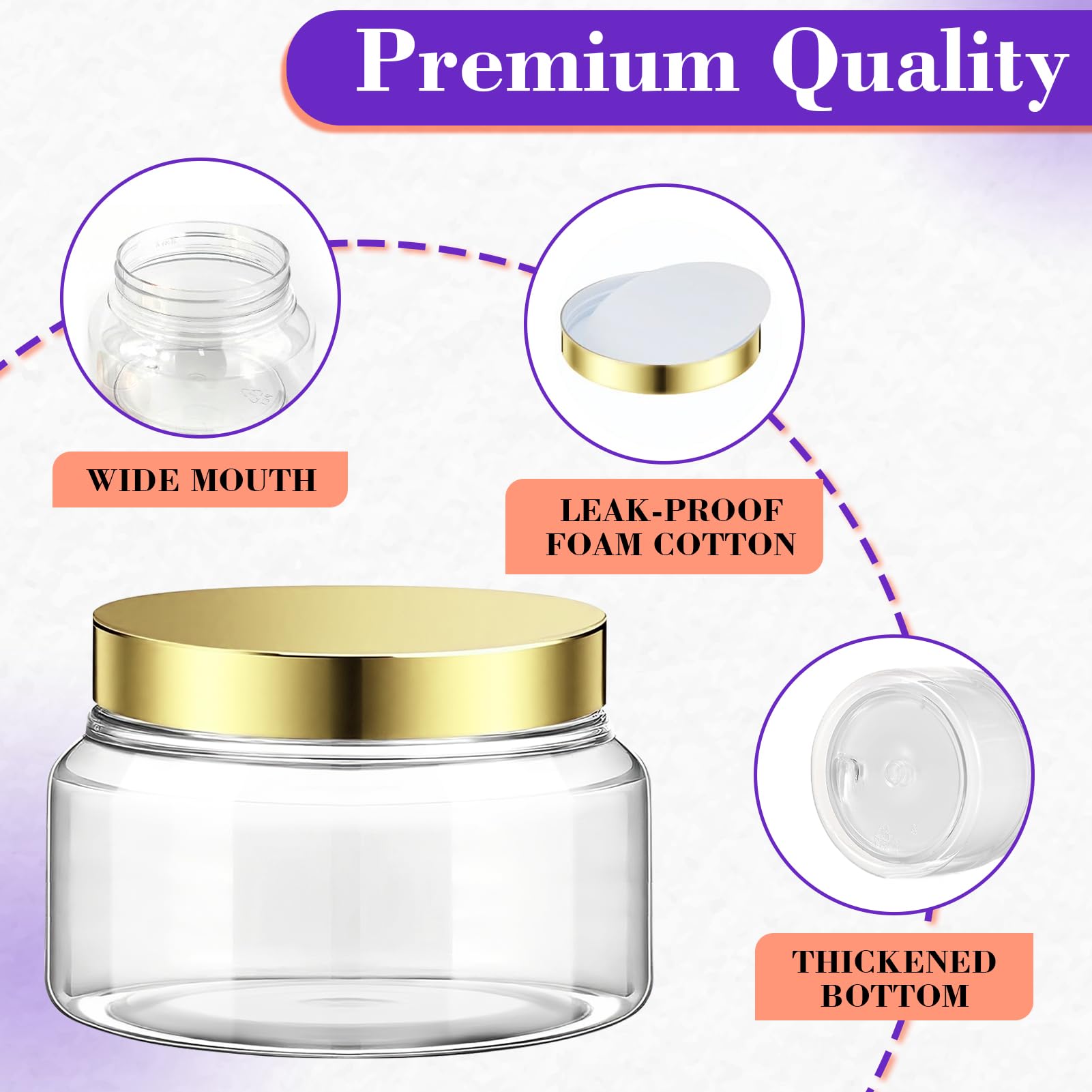 AMORIX Plastic Cosmetic Containers with Lids