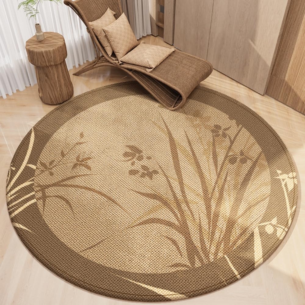 Tapis de chaise de bureau haut de gamme, esthetique chinoise 120x120 cm pour parquet