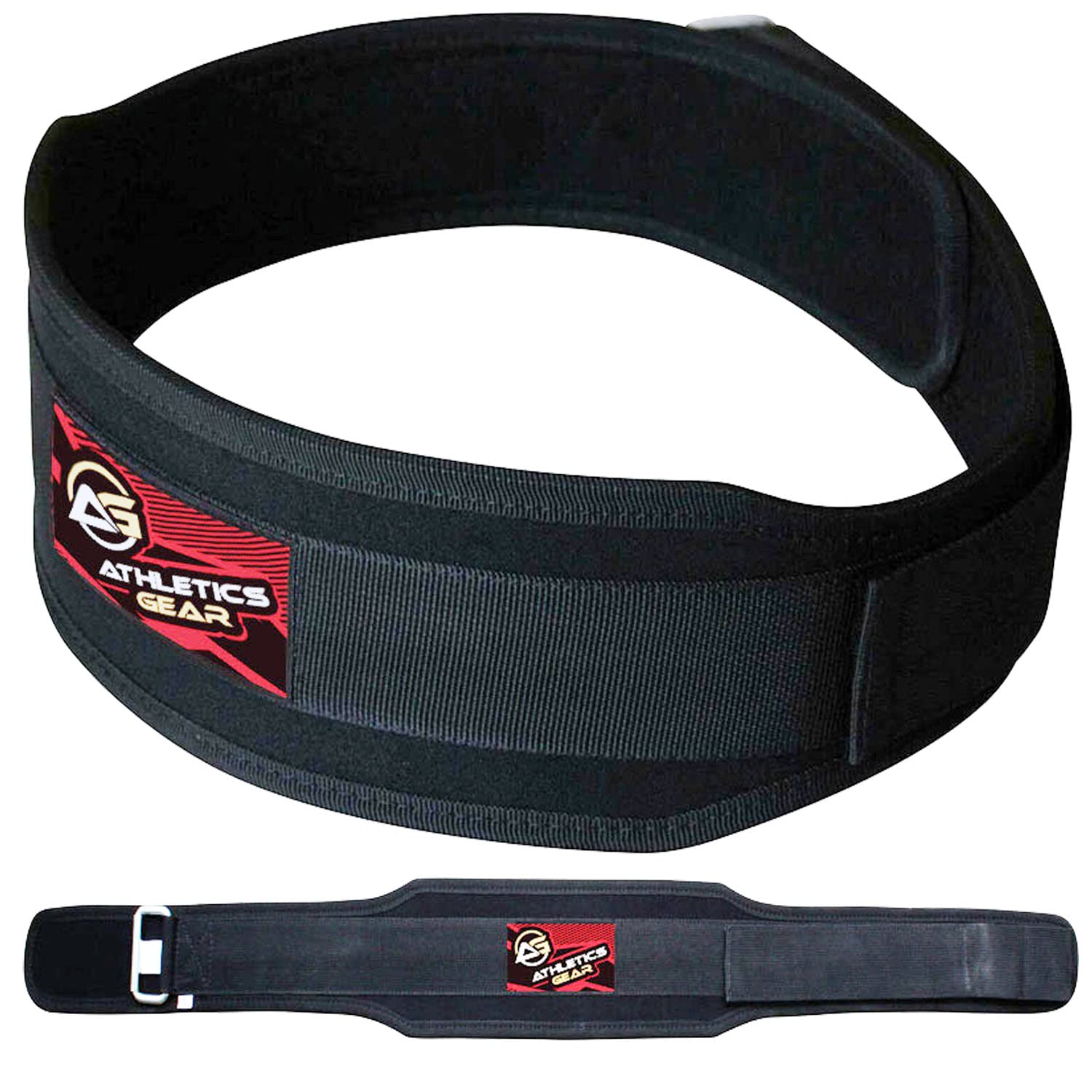 Weight Lifting Belt by AG, 5.5” Self-Locking Double Padded Neoprene Back & Core Support for Weightlifting, Bodybuilding, Gym, Workout, Men & Women (Black, Small)
