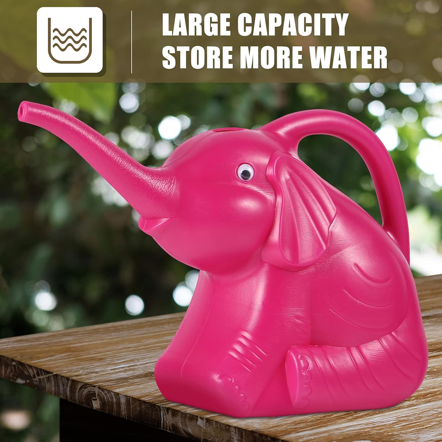 DOITOOL Creative Elephant Watering Can PE Plastic Cute Animal Watering Bucket Watering Tin Can Sprinkling Kettle for Outdoor Indoor Home Bonsai Garden Plants Random Color
