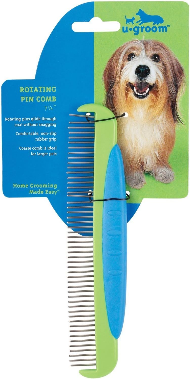 u groom Rotating Pin Combs — Versatile Combs for Grooming Dogs, 5½"