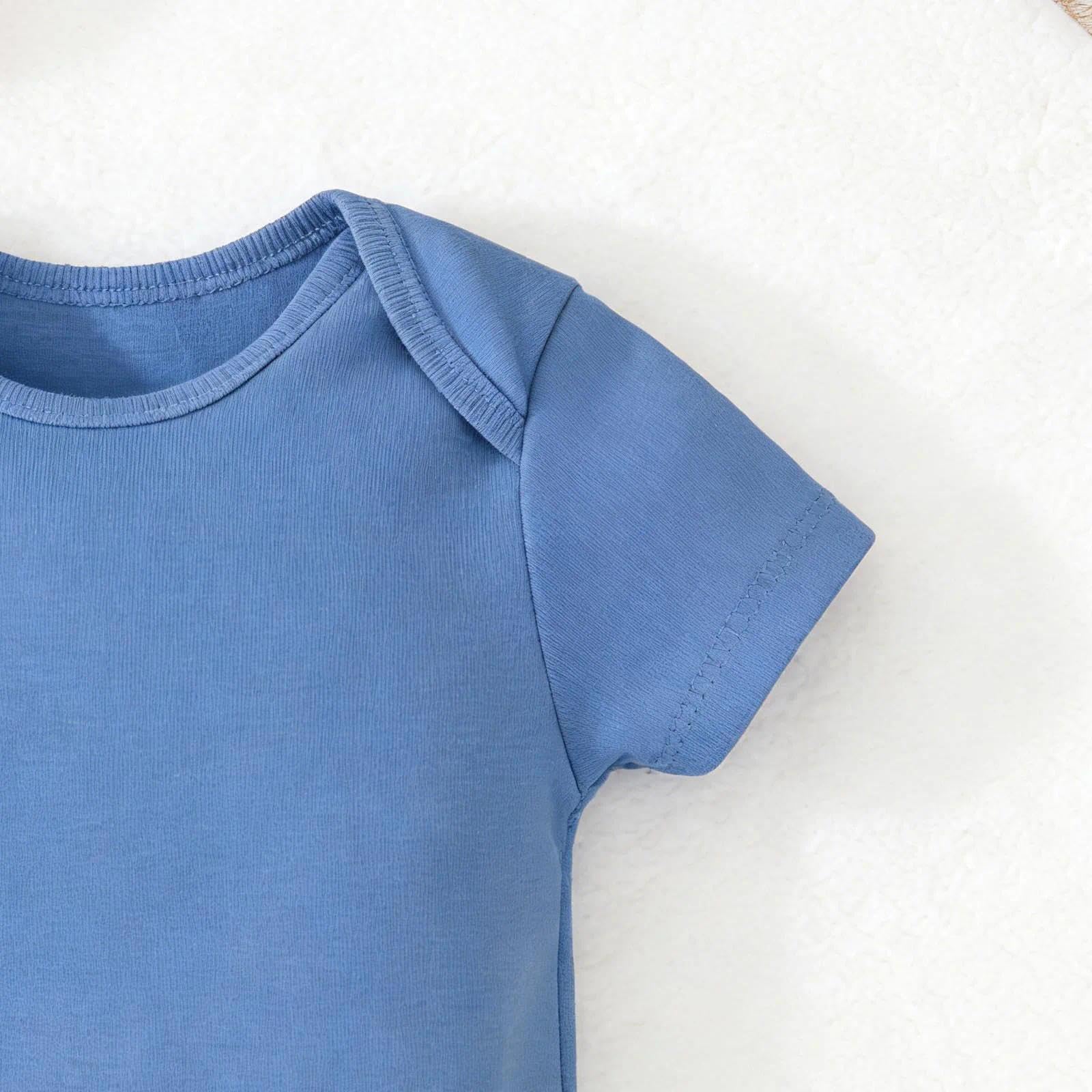Body de manga corta para bebé, cuello redondo, de algodón, entrepierna a presión, unisex, para niño y niña, traje completo para gatear — view 6