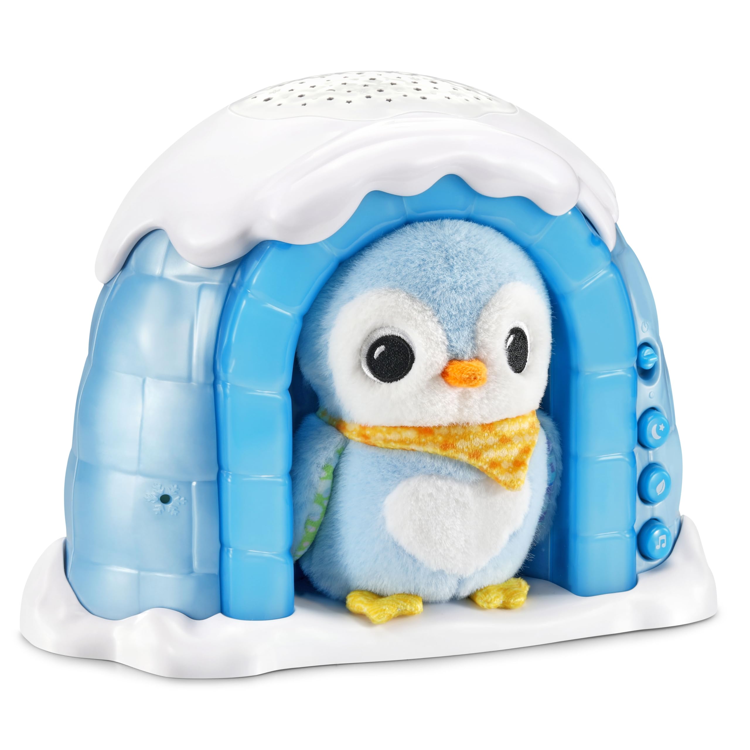 VTech – Luz Nocturna P'tit Pingüino Noche Estrellada, Igloo Nightlight para bebé Musical, proyección Luminosa en el Techo, música Suave, Ruidos Blancos, Doudou pingüino, Regalo de Nacimiento –