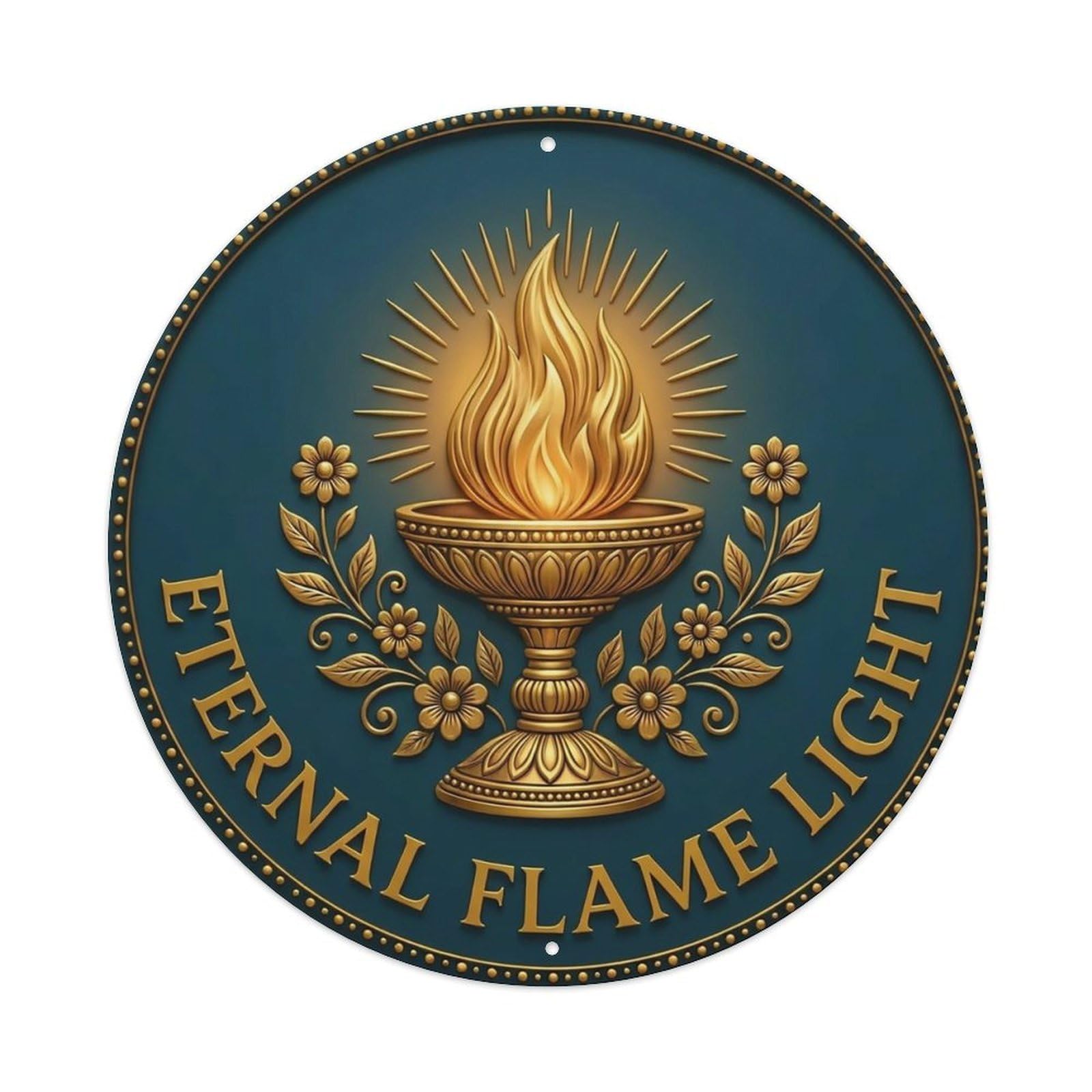 Vintage Eternal Flame Light Flower Zen Yoga Metal Tin Sign