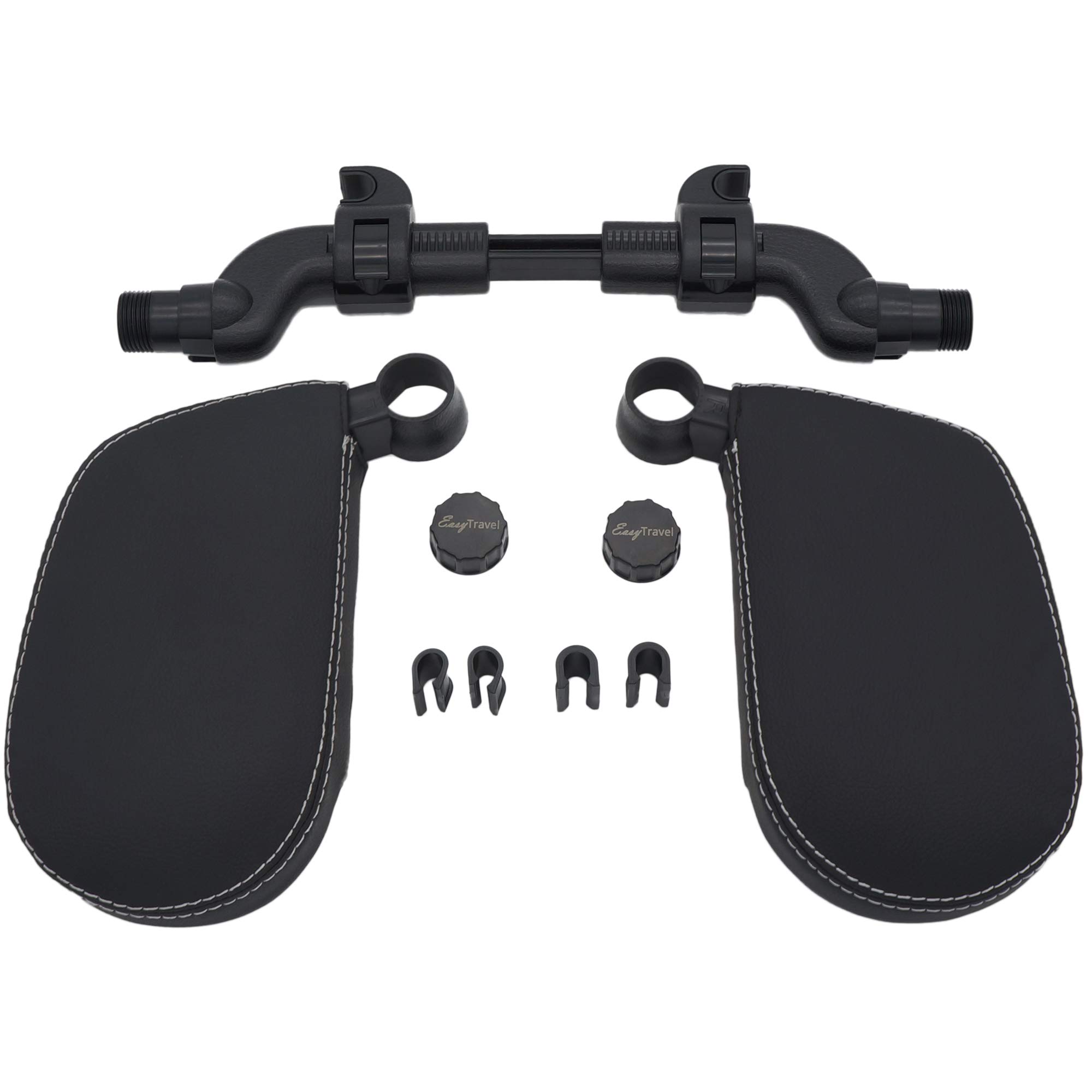 Easy Travel ergonomisches Auto Reisekopfkissen - Zubehör Kopfhalterung/Nackenkissen/Nackenstütze zum nachrüsten, ideale Schlafposition, verstellbare Kopfstützenhalterung für Kinder & Erwachsene