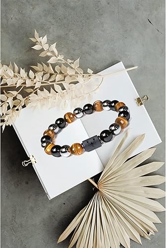 Miniatura 6 de Pulseras de constelación del zodiaco, piedra de ojo de tigre, pulseras de obsidiana negra, pulsera de hematita, pulsera de cuentas de cristal