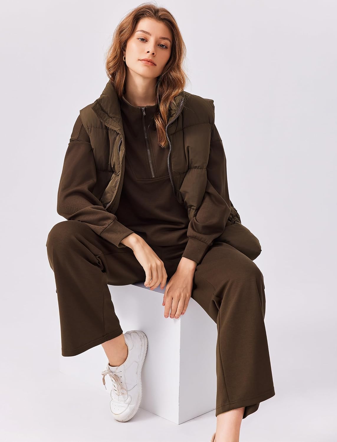 PINSPARK 2 Piece Sets for Women 2025 Fall Outfits Sweatsuit Loose Fit Sweatshirt Wide Leg Sweatpants Matching Set Tracksuit - Image 4