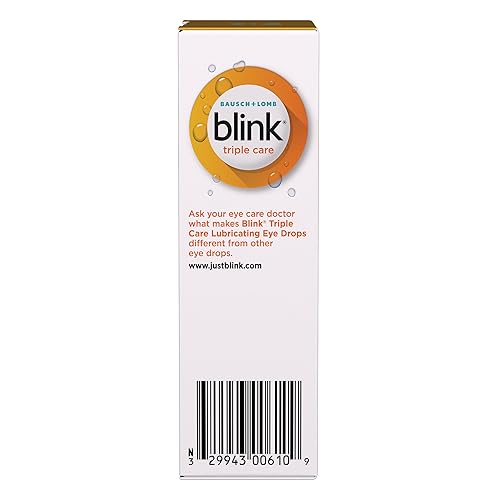 Blink Eye Drops For Dry Eyes, Triple Care Lubricant Eye Drops, Instantly Soothing