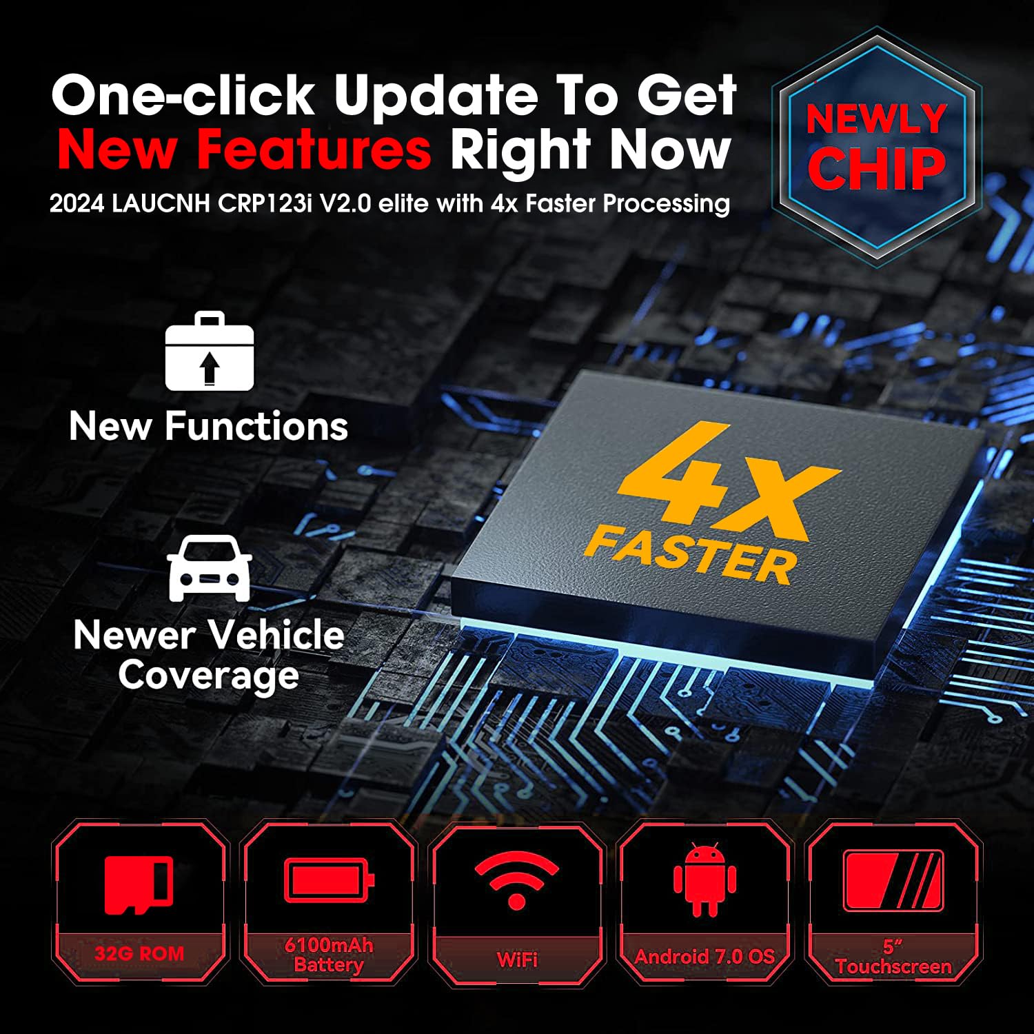 LAUNCH CRP123i V3.0 OBD2 Auto Diagnostica, Diagnosi Autos Professionale in Italiano, Veicoli Scanner con 4 Sistemi Diagnostici, 7+ Mantenimento Resets olio/Brake/SAS/ABS/DPF/BMS/ETS