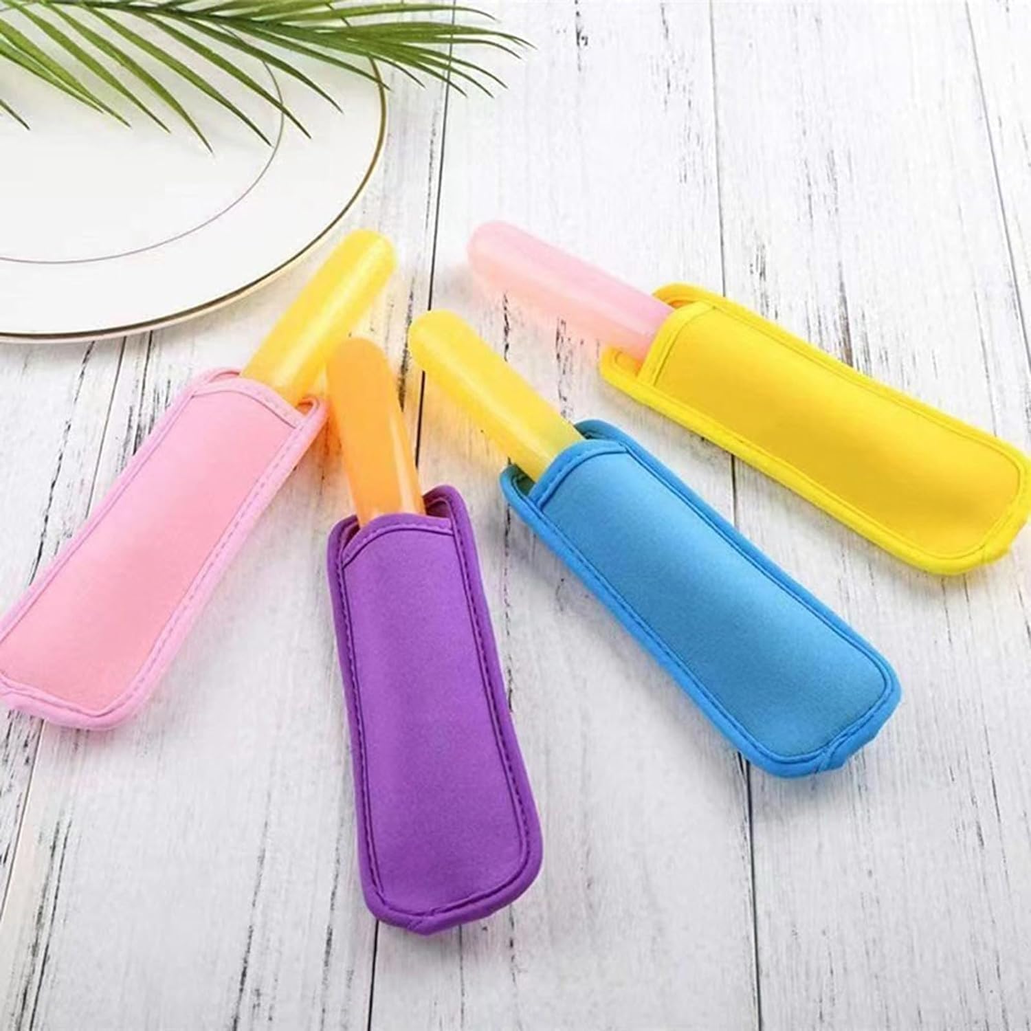 Purple Reusable Popsicles Sets Neoprene Popsicle Cover,Freezer Ice Cream Pop Sleeves, Antifreezing Protective Cover for Kids Ice Pop Molds Party Drink，Specialty Tools and Gadgets，Ice Pop Molds
