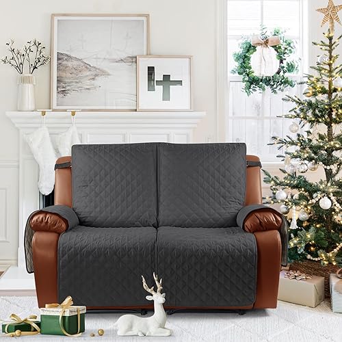 Miniatura 7 de Ruaozz Funda impermeable para sofá reclinable, lavable, de 1 pieza, protector de muebles con correas elásticas, bolsillo para niños, perros y