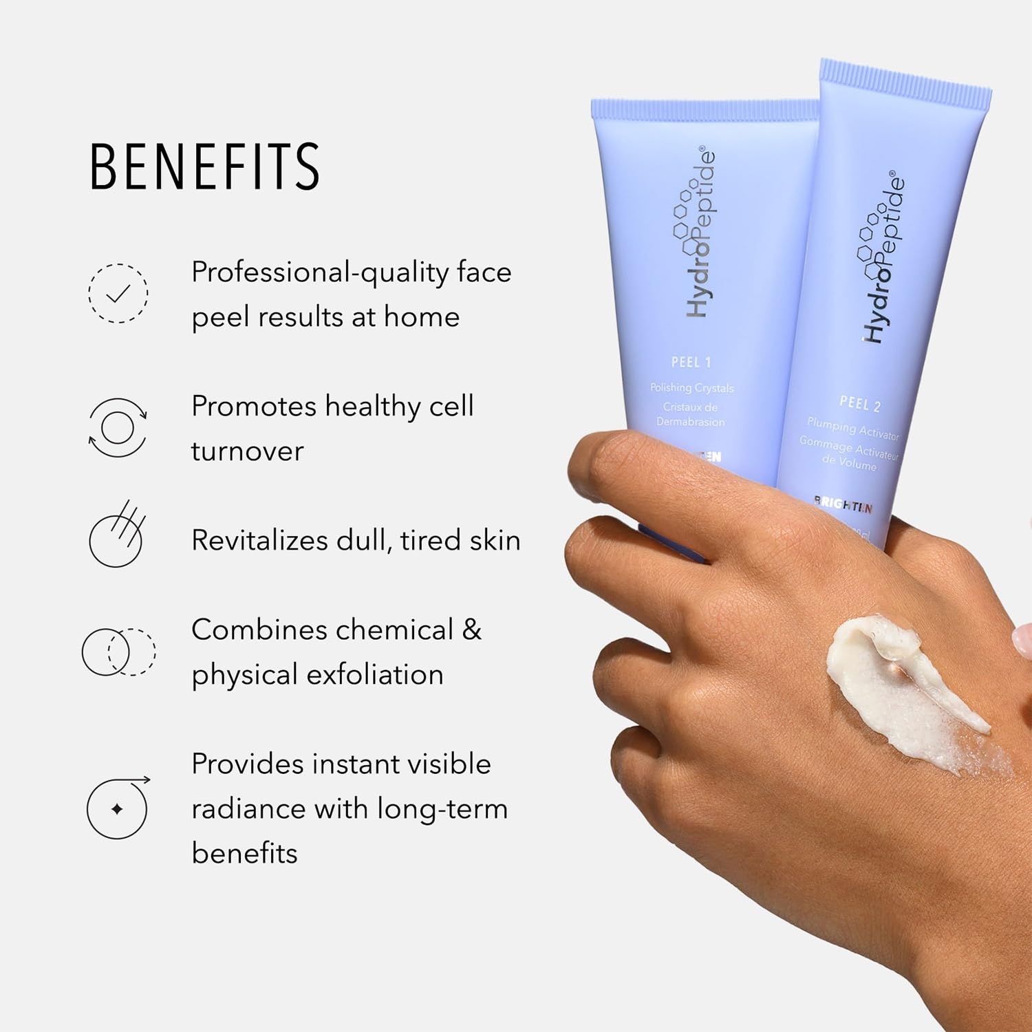 HydroPeptide Polish & Plump Face Peel and PolyPeptide Collagel+ Eye Masks Bundle (1 Set and 8 Treatments)