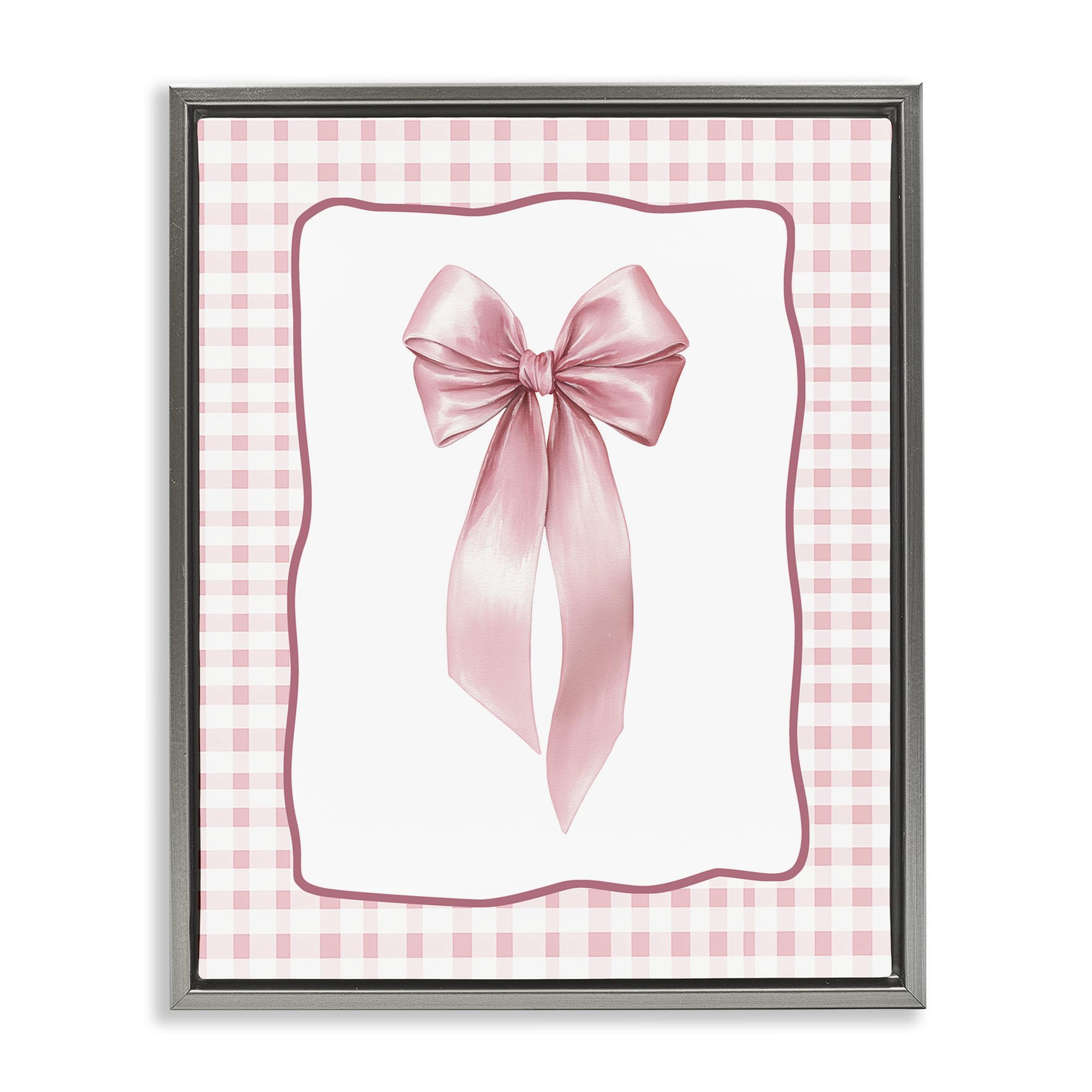 Pink Gingham Ribbon Plaid, 16 x 20 Inch Canvas in Floater Frame