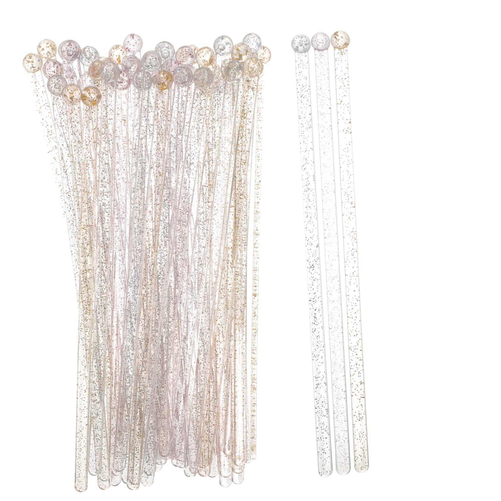 Cabilock 45Pcs Reusable Cocktail Swizzle Sticks Premium Mixing Sticks for Beverages and Cocktails Smooth Surface Easy to Clean for Parties and Events