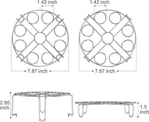 Miniatura 7 de GSlife Escurridor de platos y vaporizador de huevos, pequeño escurridor de platos con bandeja de drenaje y salvamanteles de acero inoxidable para