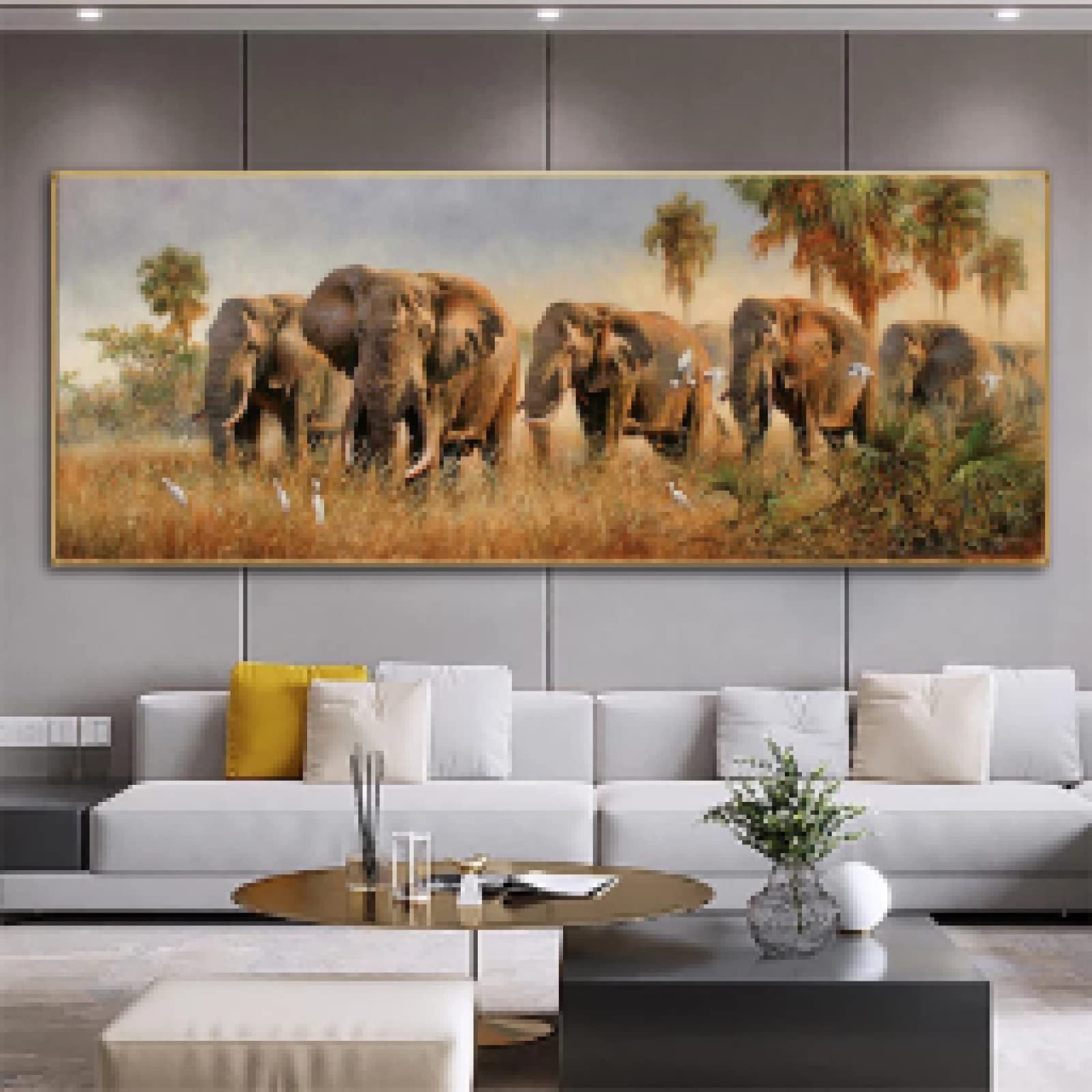 Impression sur toile Éléphant d'Afrique grand format pour affiche salon - 8