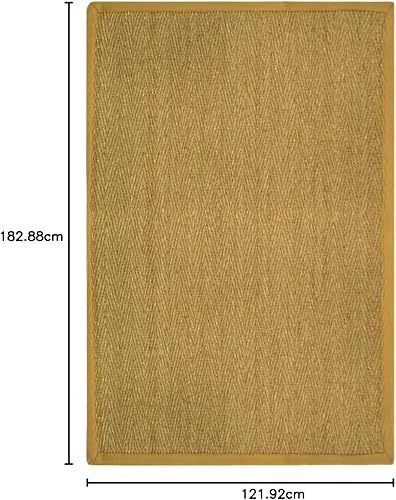 Miniatura 288 de Safavieh Colección de fibra natural NF115P - Alfombra (fibra natural), color gris, Fibras naturales beige, (Natural/Beige),Natural/Negro,Natural