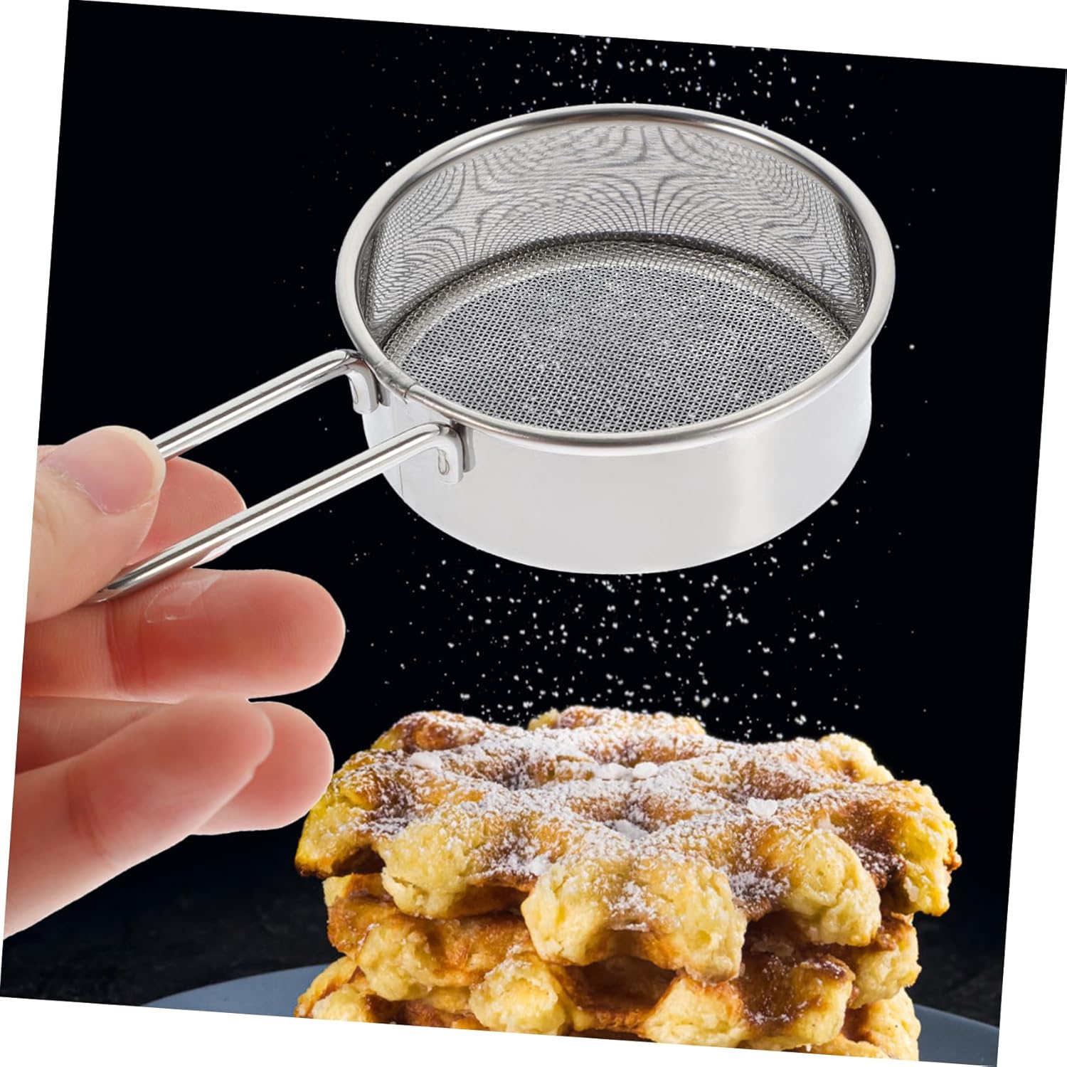 PRETYZOOM 4pcs Flour Sifter Fine Mesh for Baking Handheld Sieve for Powdered Sugar Cocoa and More Kitchen Tool for Easy Sifting and Baking Preparation
