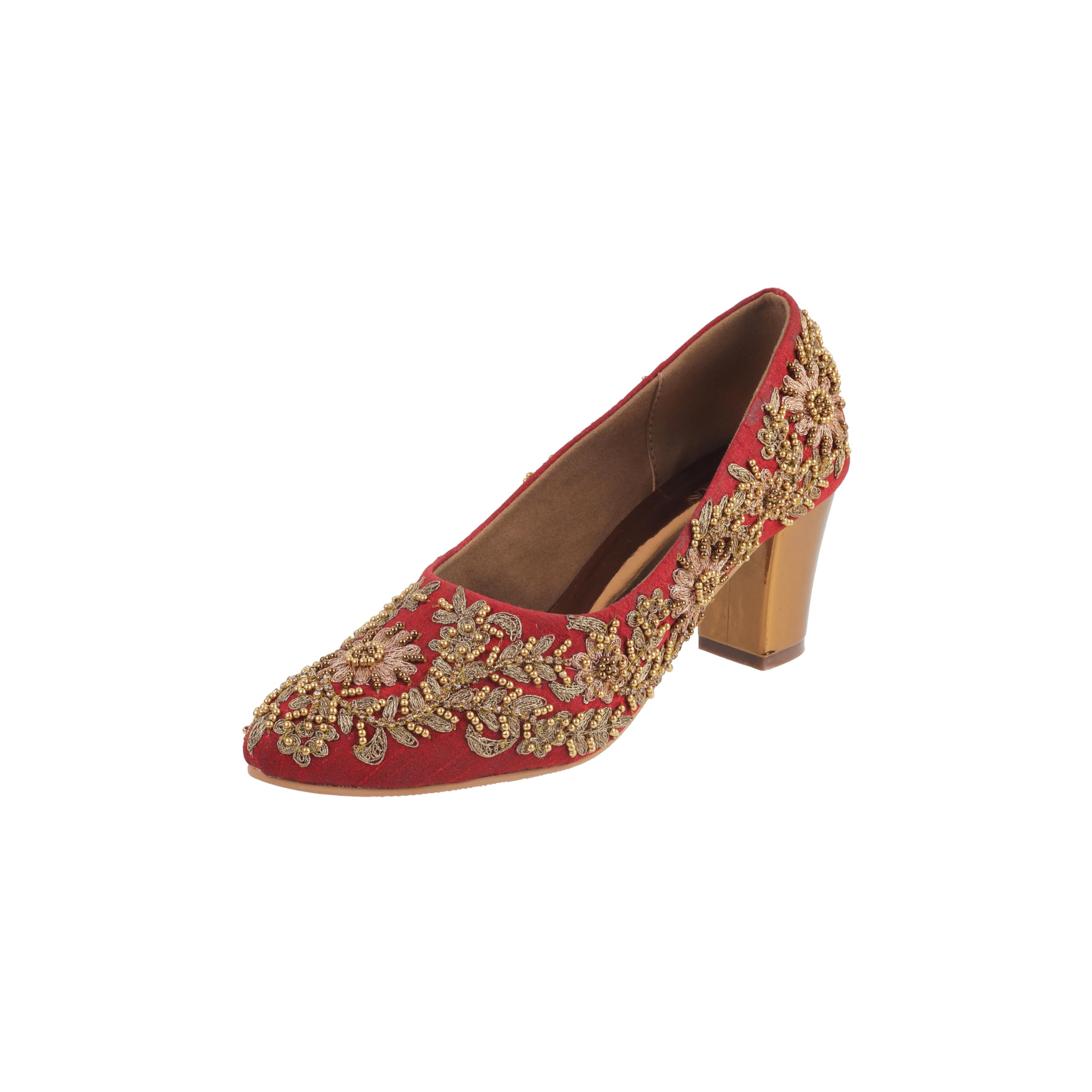 mochi Women's Slip On Closure Ethnic - Mojaris with Block Heel-picture-48