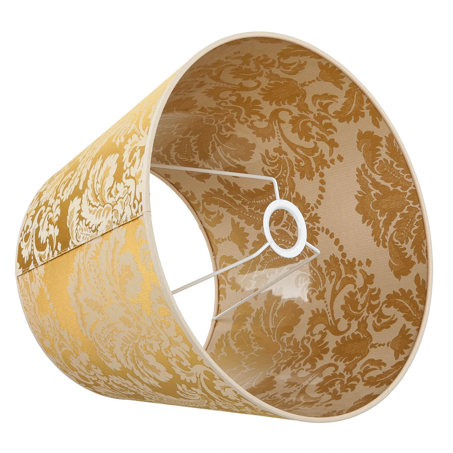 XL Lampenschirm Stoff in Gold für Wohnzimmer Stehleuchten B:38 cm E27 konisch blendarm wohnlicher Leuchtenschirm WILLOW