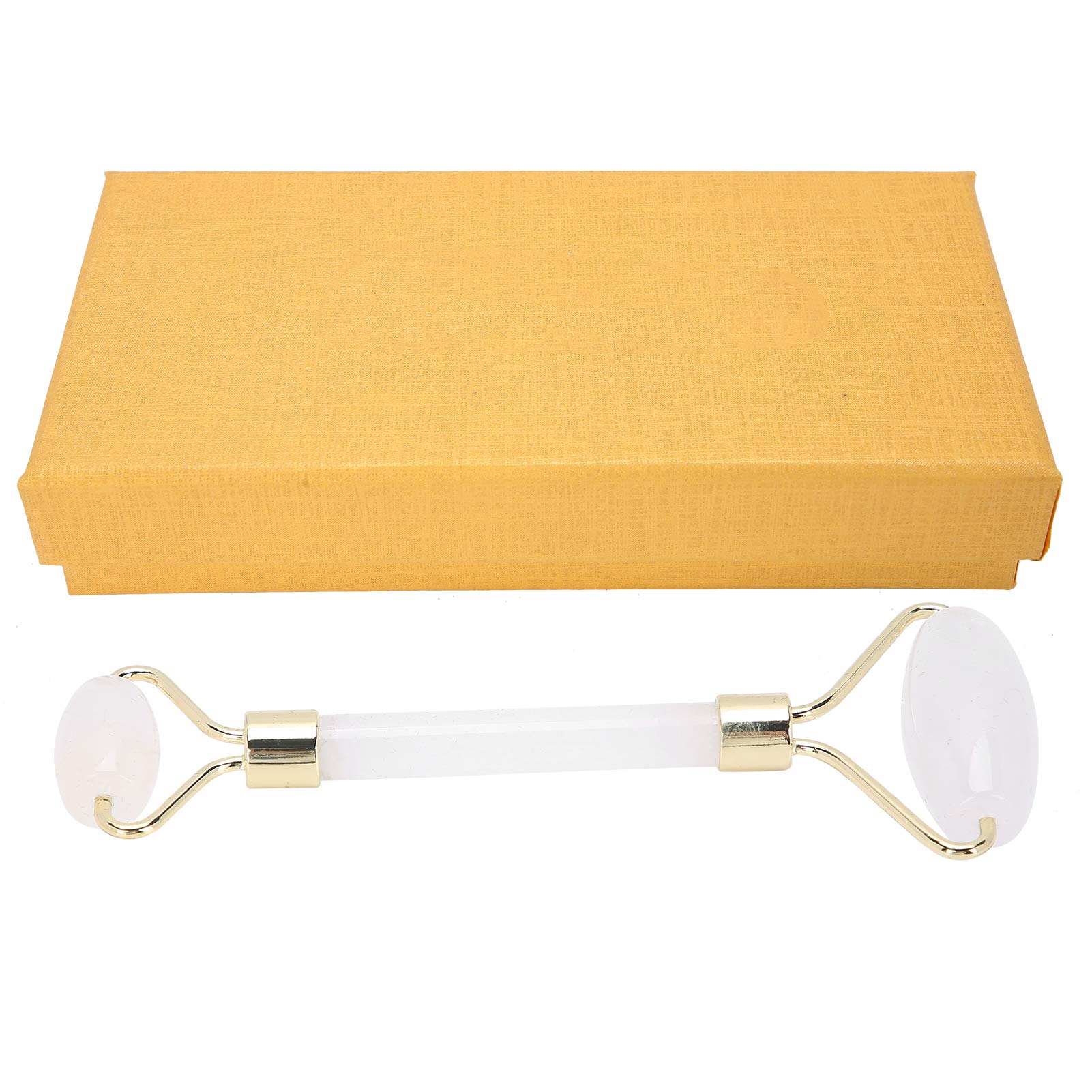 Pongnas Wałek Jadeitowy, Jadeitowy Masażer do Twarzy z ergonomiczną konstrukcją łuku do Krążenia Twarzy, Pielęgnacji Skóry, Ramion, Pleców i Talii (WHITE)