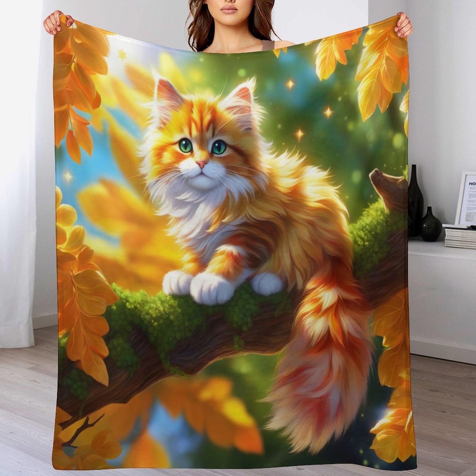 Couverture imprimée chat plaid chaud en flannel pour vos soirées cocooning